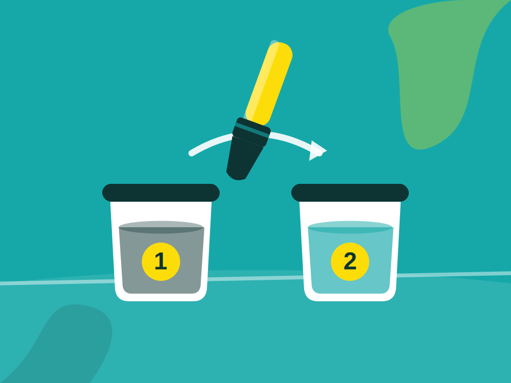 The Two Pot Method — rinsing a brush through two containers